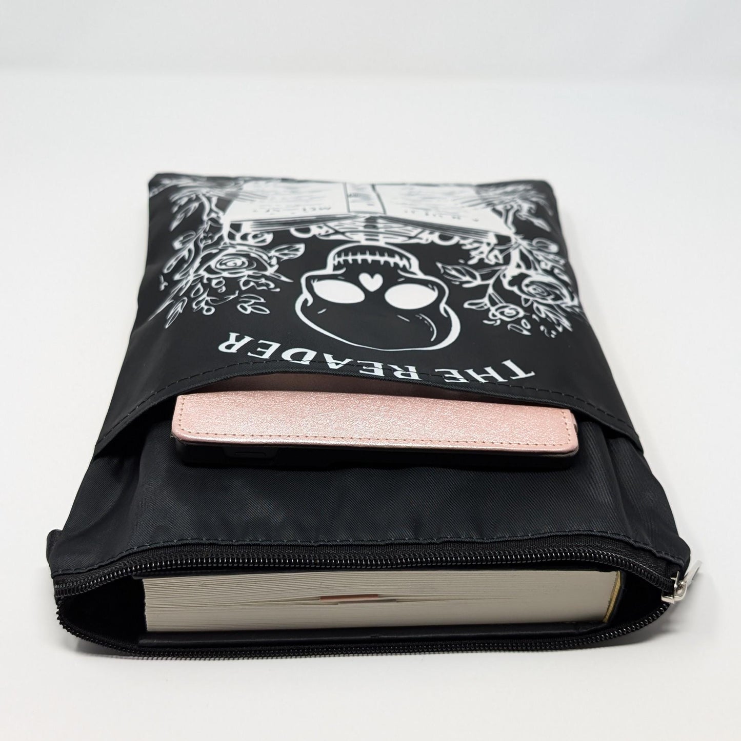 The Reader’s Ritual Set – Skeleton Book Sleeve, Glass Cup, Bookmarks & Reading Accessories Gift Bundle
