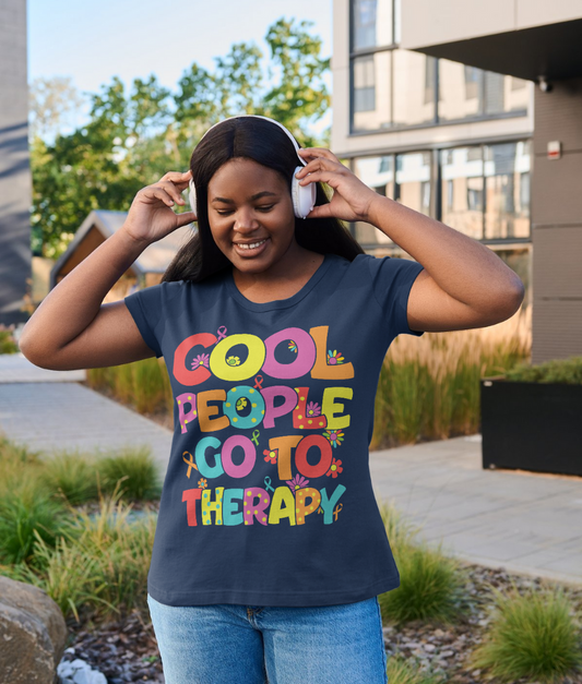 Cool People Go to Therapy Mental Health Awareness – Unisex T-Shirt