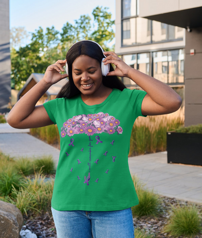 Alzheimer’s Awareness Floral Umbrella – Unisex T-Shirt