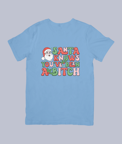 "Santa Knows You've Been Naughty" Funny Christmas Tee - Unisex T-Shirt