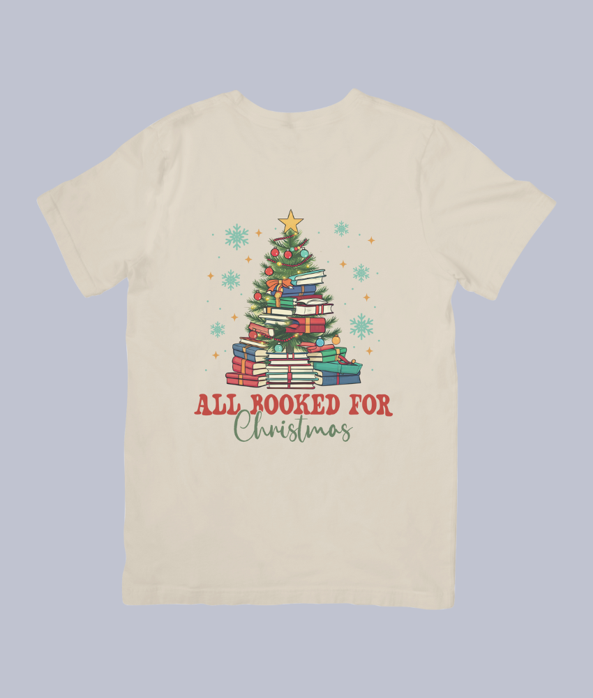 All Booked for Christmas T-Shirt – Perfect for Book Lovers