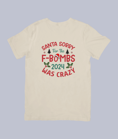 Santa, Sorry for the F-Bombs – 2024 Was Crazy Funny Christmas Tee - Unisex T-Shirt