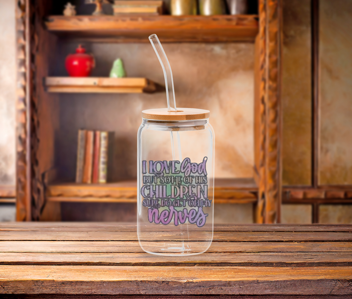 Faith and Funny Glass Tumbler – "I Love God, But…" Design