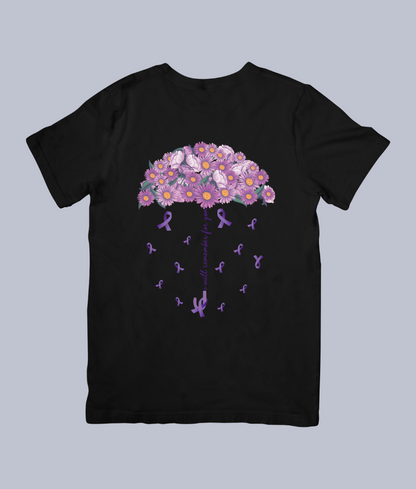 Alzheimer’s Awareness Floral Umbrella – Unisex T-Shirt