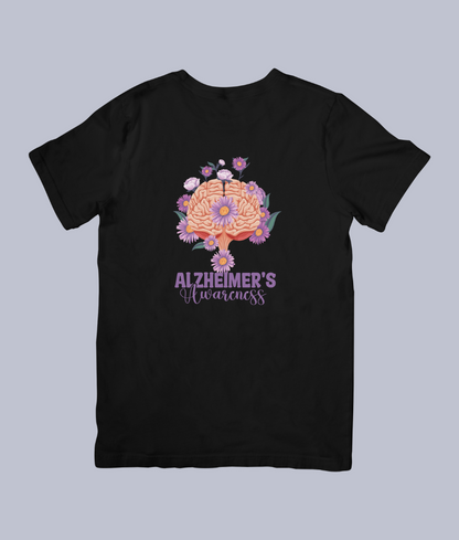 Alzheimer's Awareness Floral Brain – Unisex T-Shirt