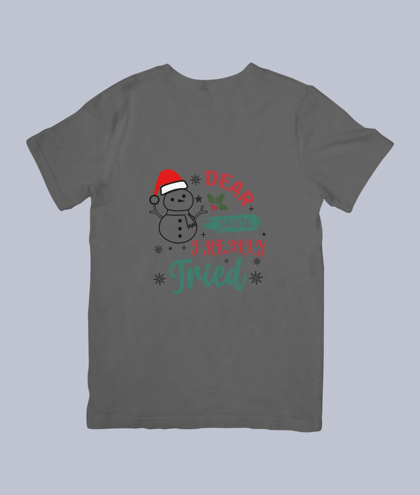 Funny Christmas "Dear Santa, I Really Tried" T-Shirt | Unisex Holiday Tee