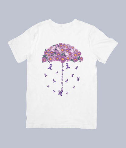 Alzheimer’s Awareness Floral Umbrella – Unisex T-Shirt