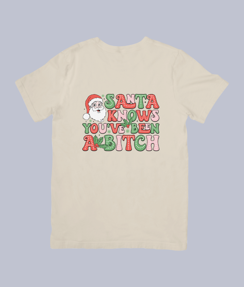 "Santa Knows You've Been Naughty" Funny Christmas Tee - Unisex T-Shirt