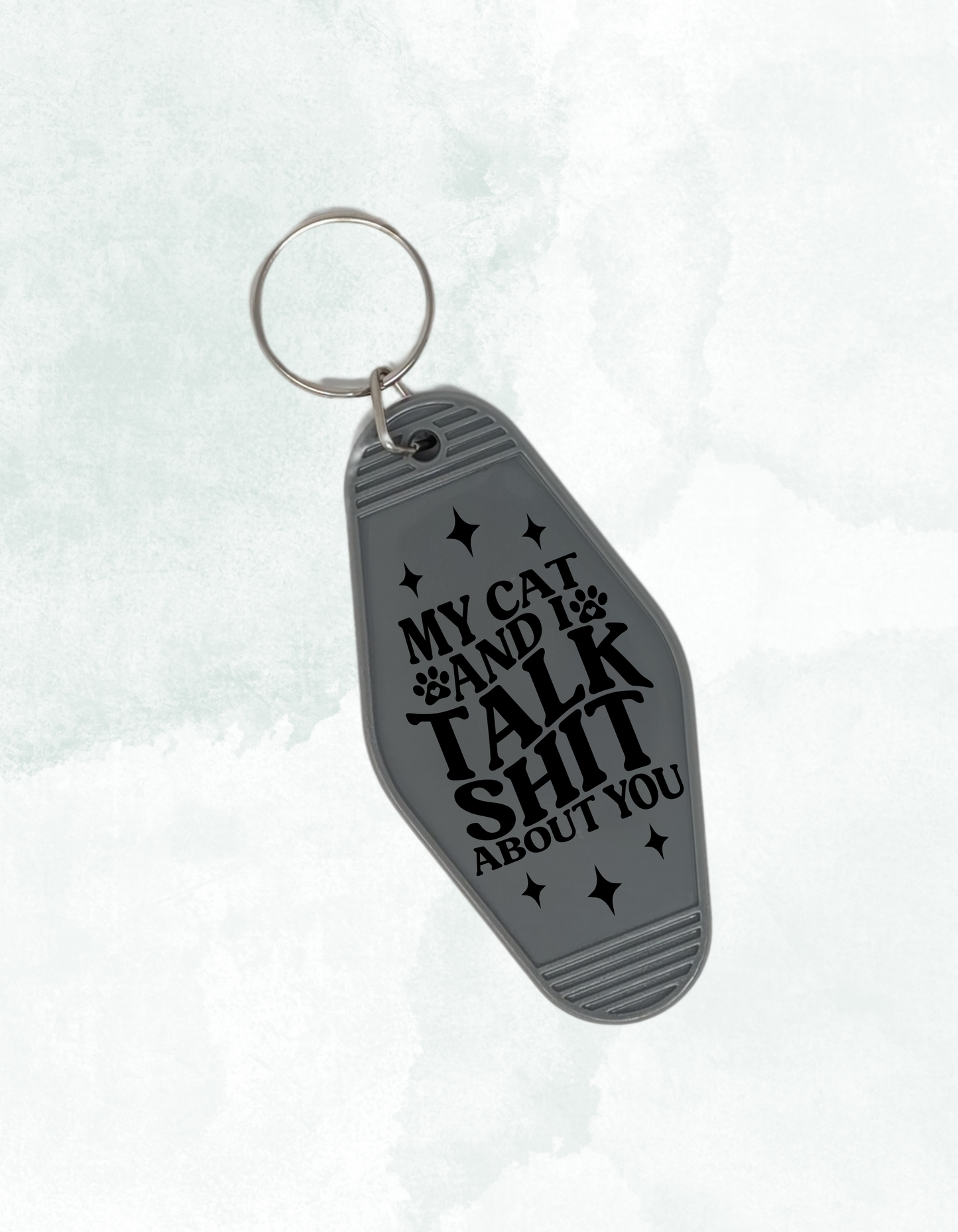 My Cat and I Talk Sh*t About You - Retro Keychain