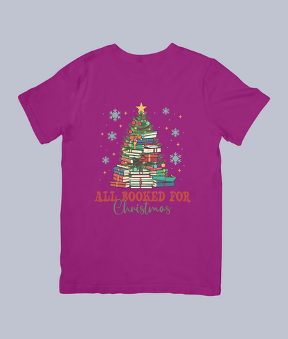 All Booked for Christmas T-Shirt – Perfect for Book Lovers