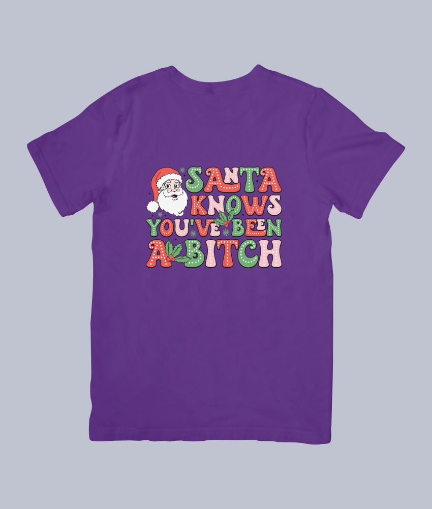 "Santa Knows You've Been Naughty" Funny Christmas Tee - Unisex T-Shirt