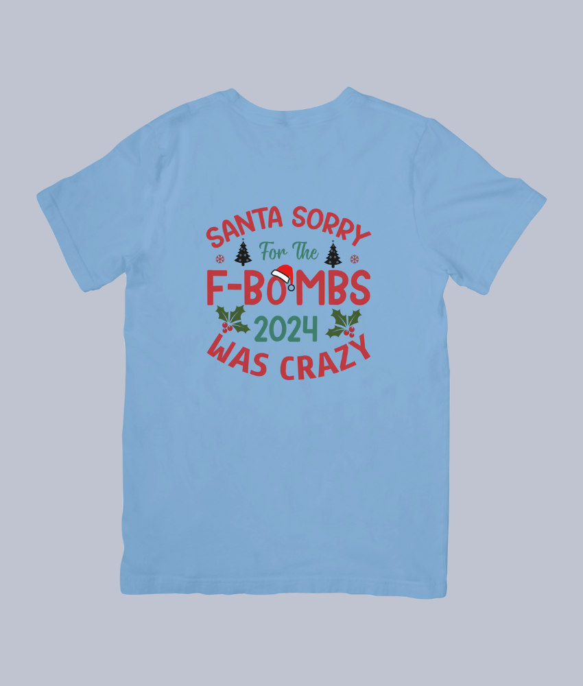 Santa, Sorry for the F-Bombs – 2024 Was Crazy Funny Christmas Tee - Unisex T-Shirt