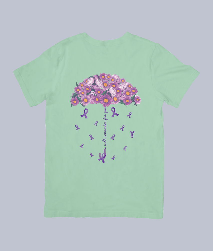 Alzheimer’s Awareness Floral Umbrella – Unisex T-Shirt