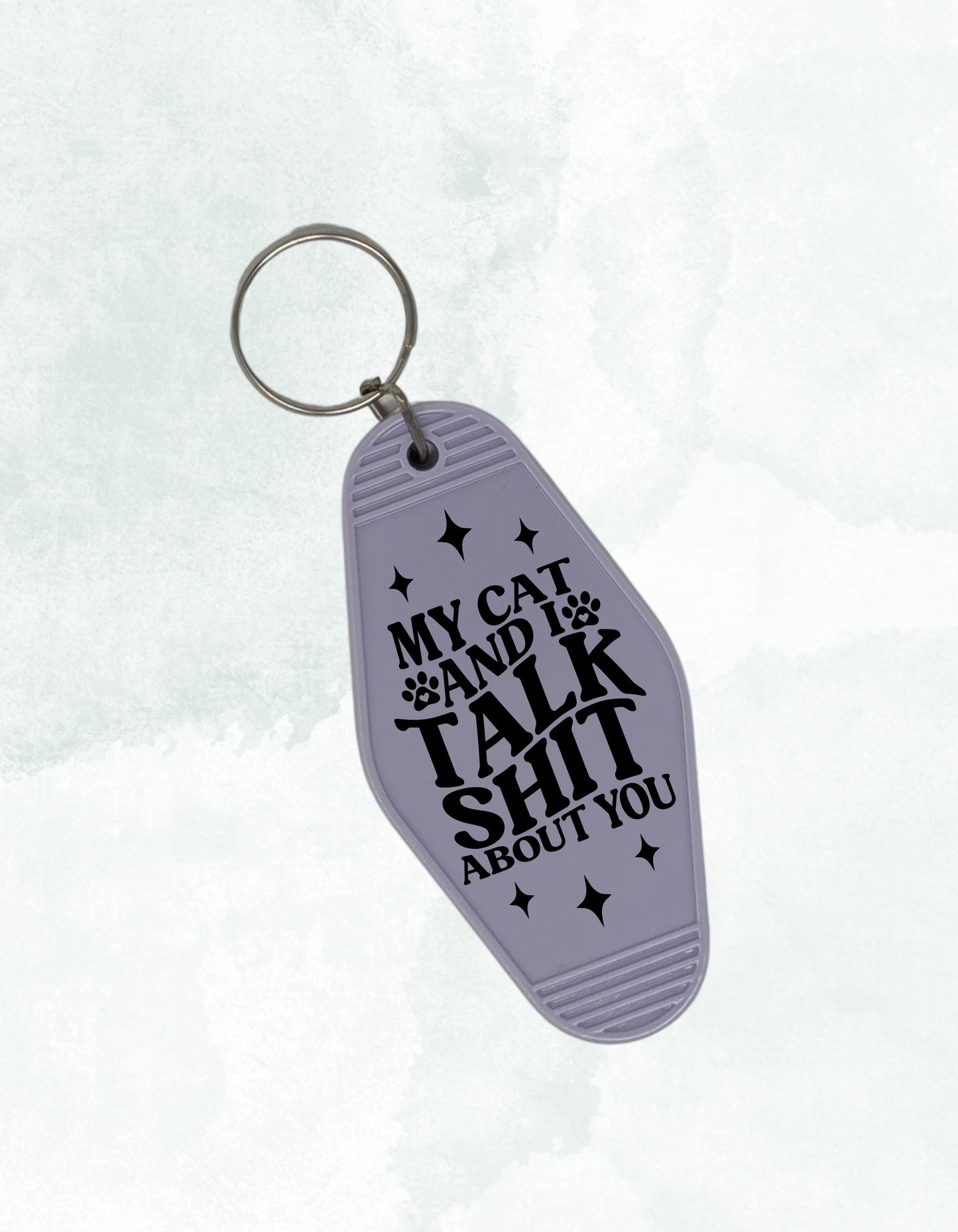 My Cat and I Talk Sh*t About You - Retro Keychain