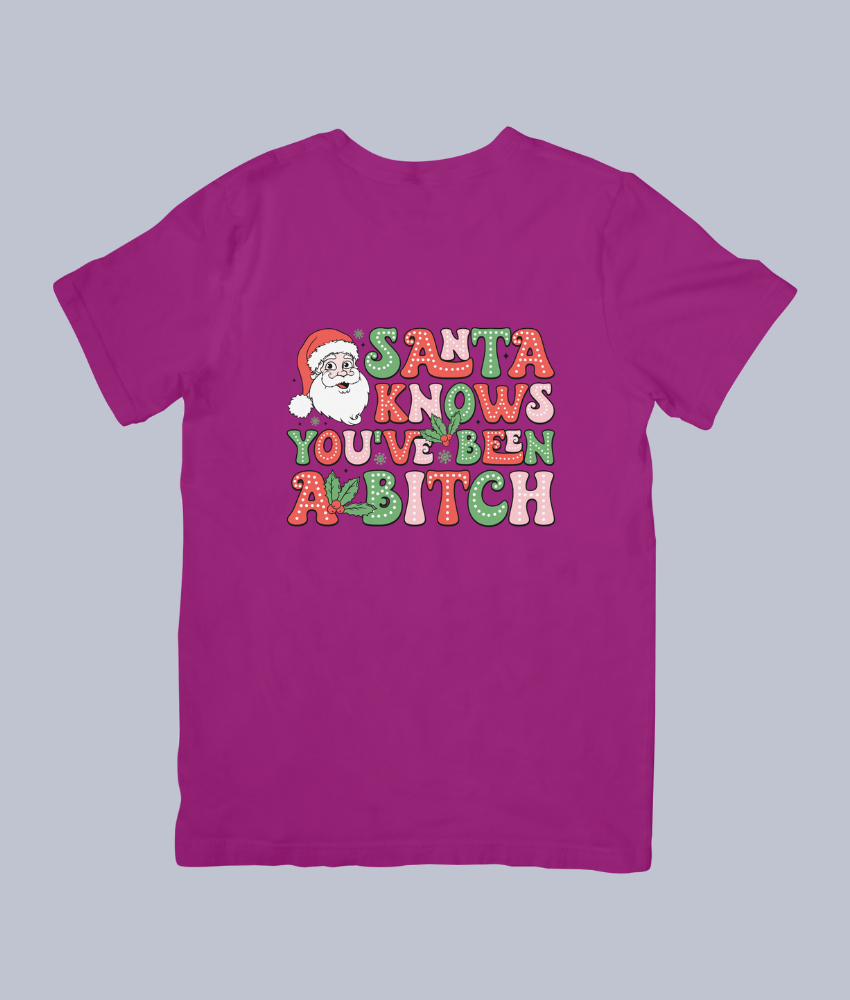 "Santa Knows You've Been Naughty" Funny Christmas Tee - Unisex T-Shirt