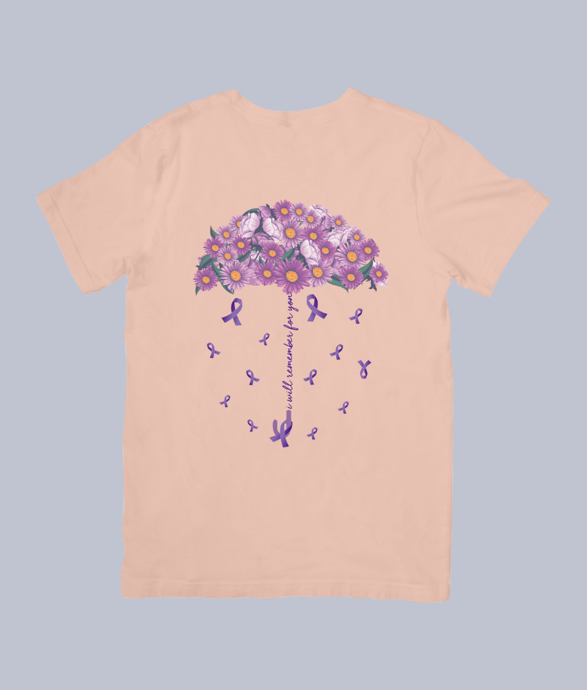 Alzheimer’s Awareness Floral Umbrella – Unisex T-Shirt