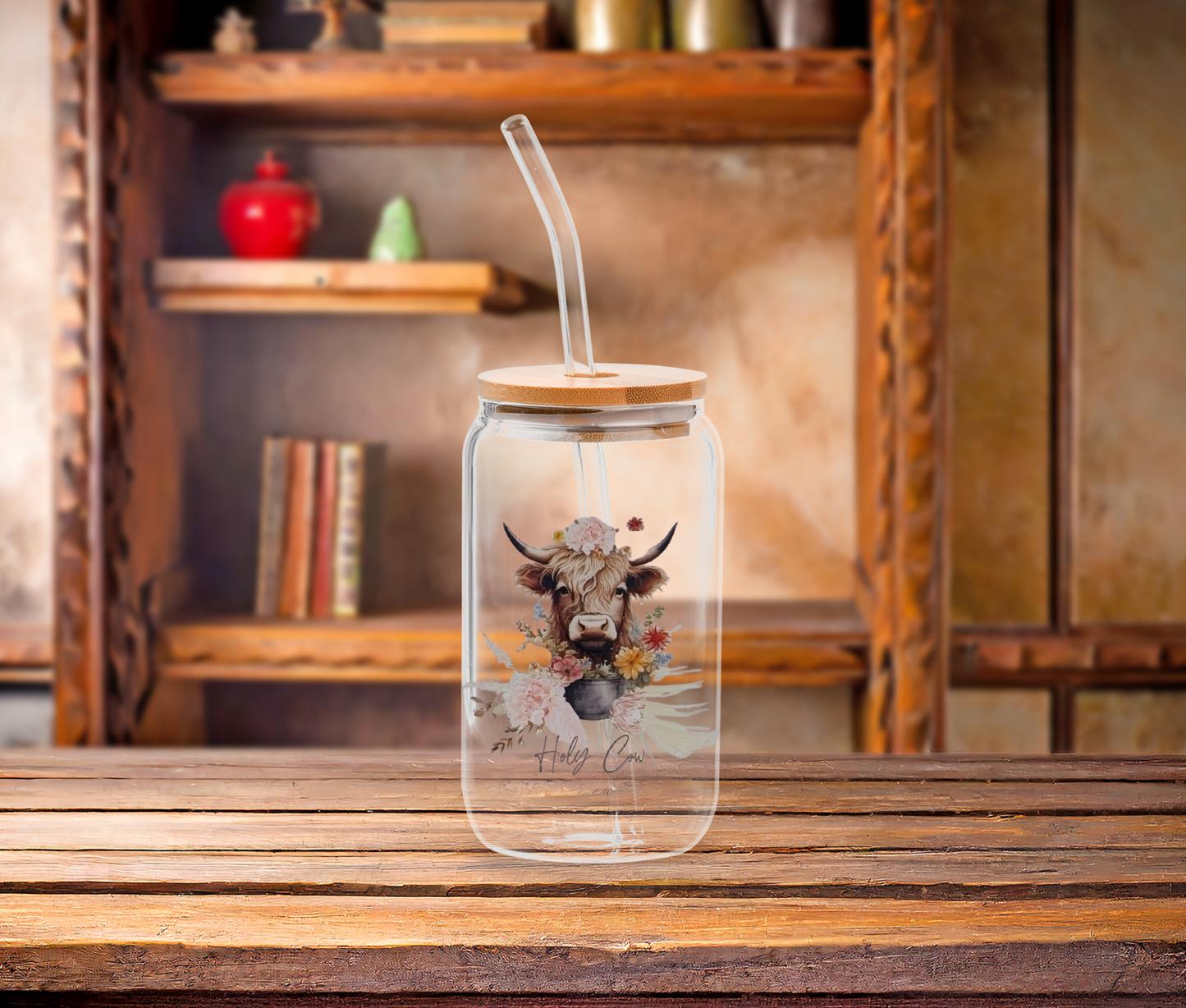 Holy Cow Glass Tumbler – Perfect for Cow Lovers