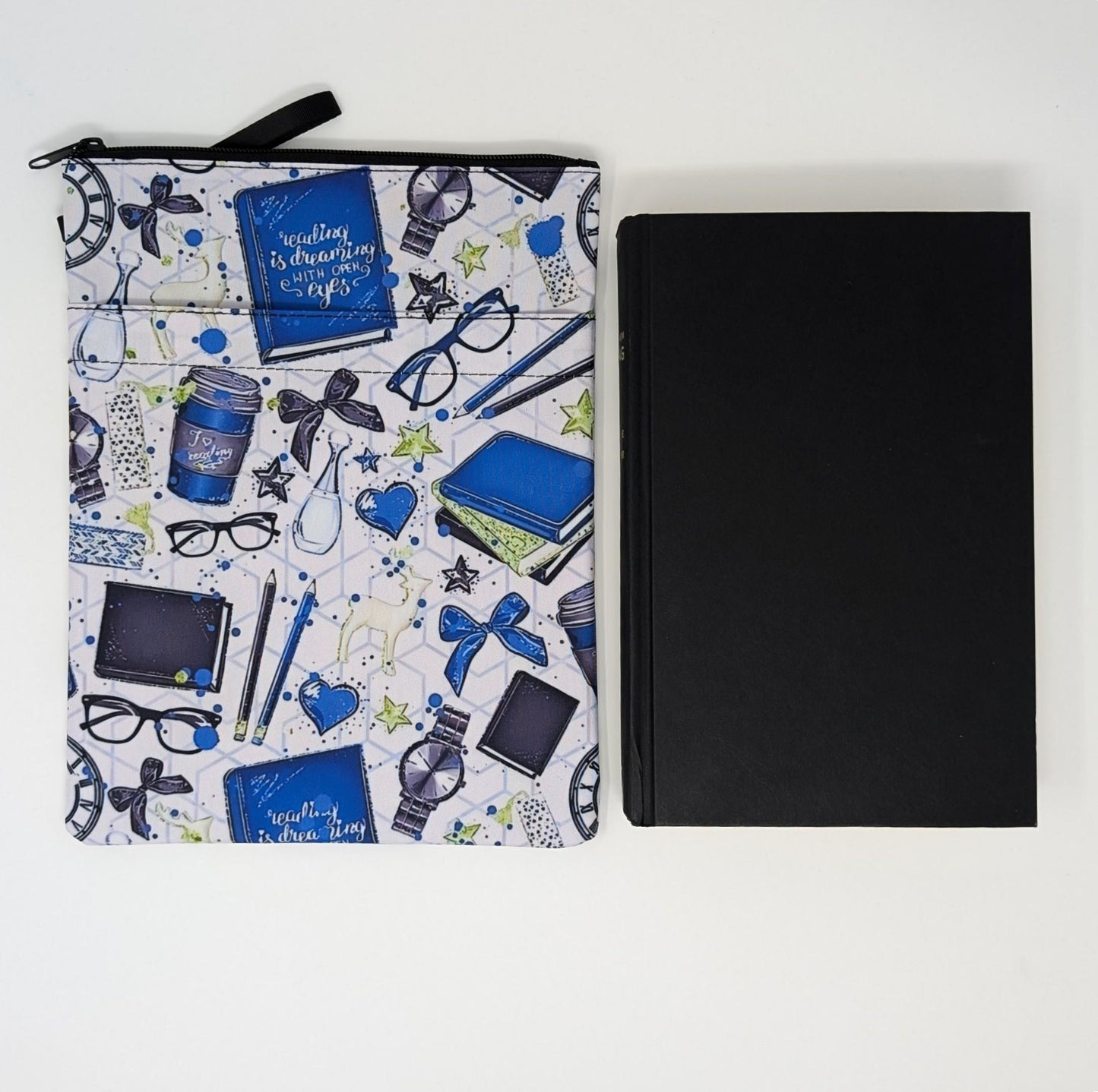 Reading Book Sleeve with Zipper Pocket: Padded Kindle Cover - Red, Green, or Blue