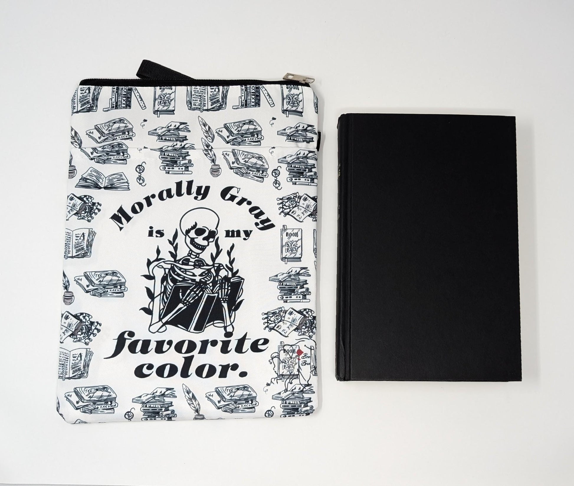 Morally Gray Book Sleeve with Zipper Pocket: Dark Romance Book Protector