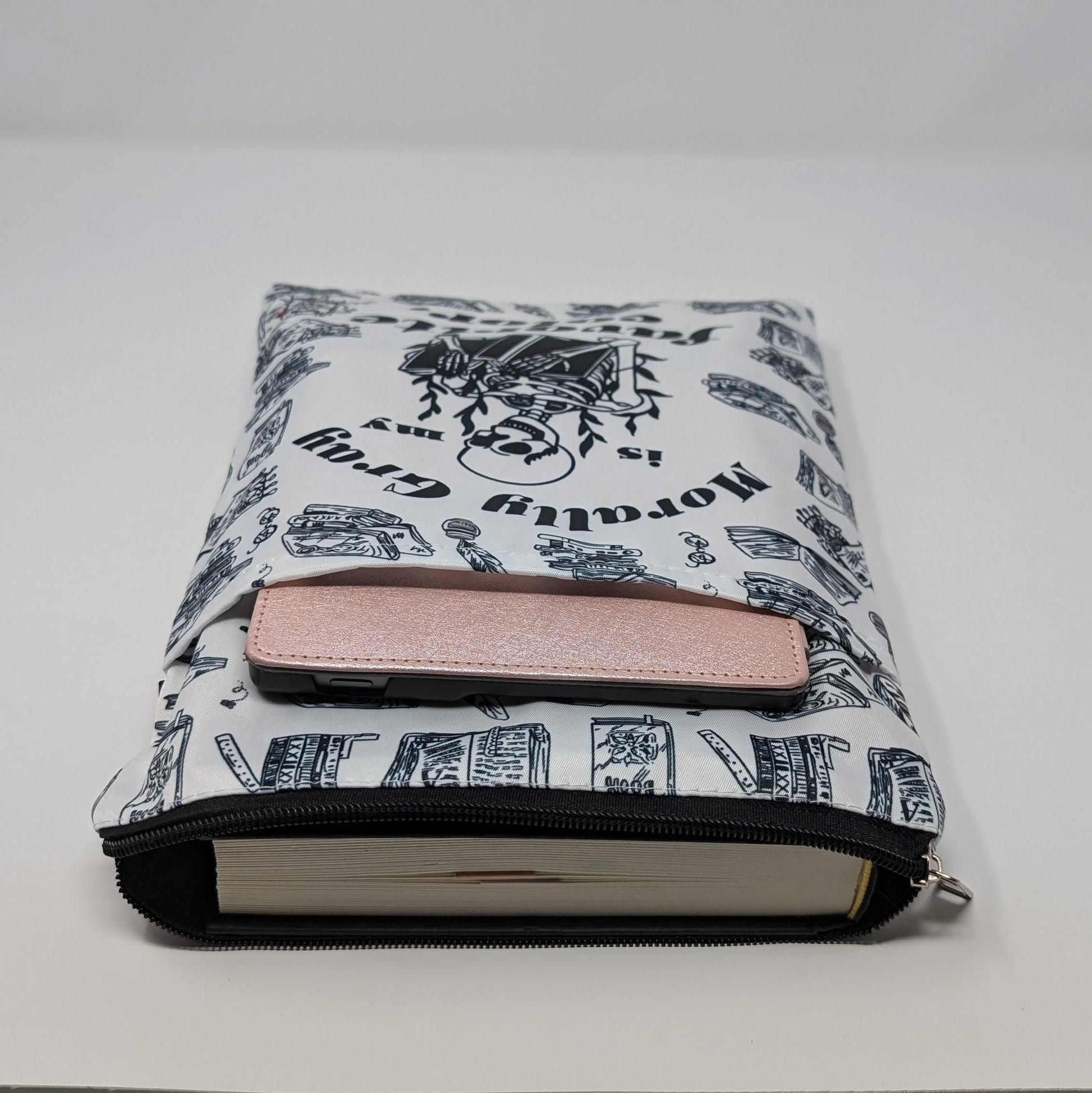 Morally Gray Book Sleeve with Zipper Pocket: Dark Romance Book Protector