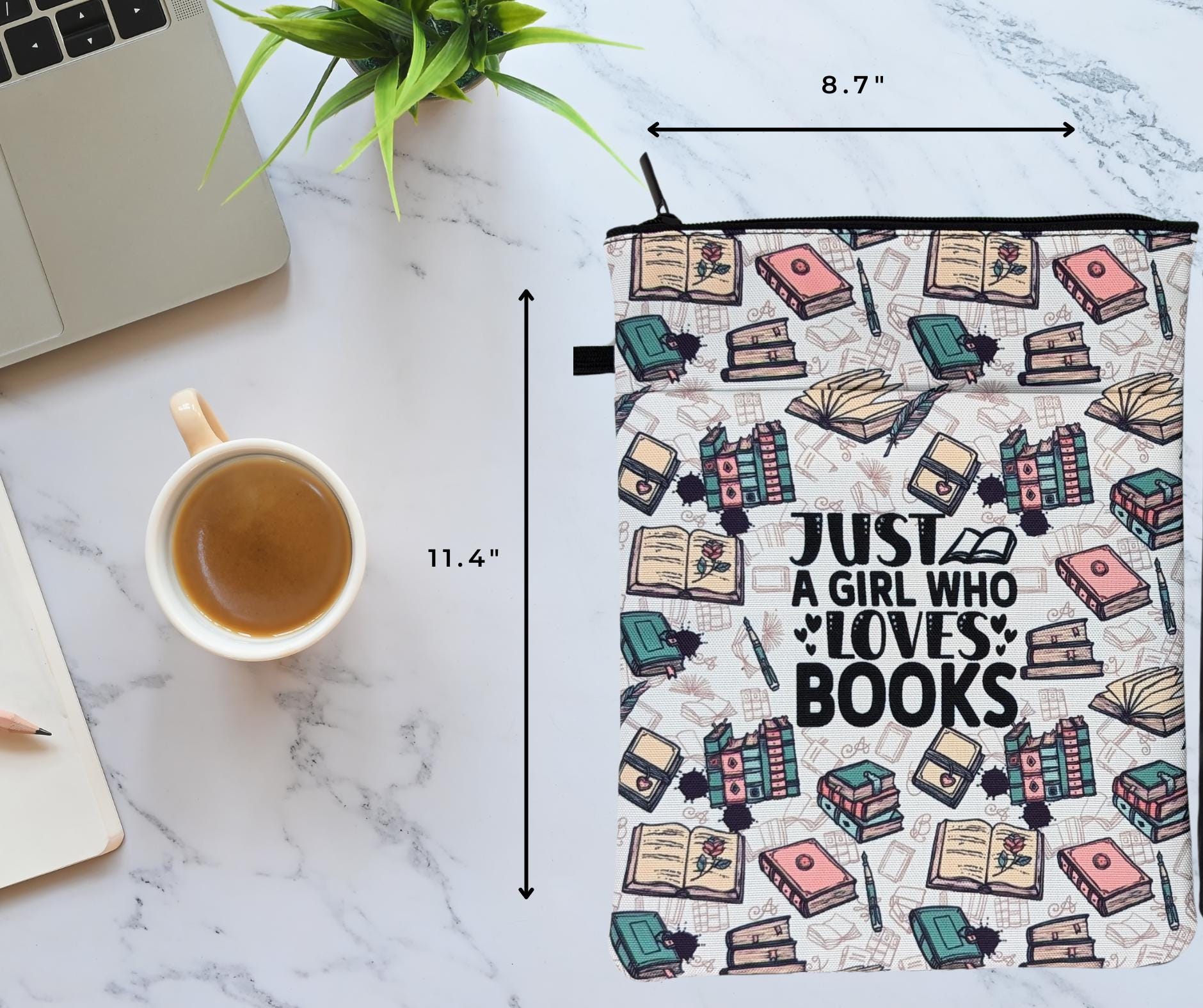 Padded Book Sleeve with Zipper: Book Lover Gift, 3 Designs