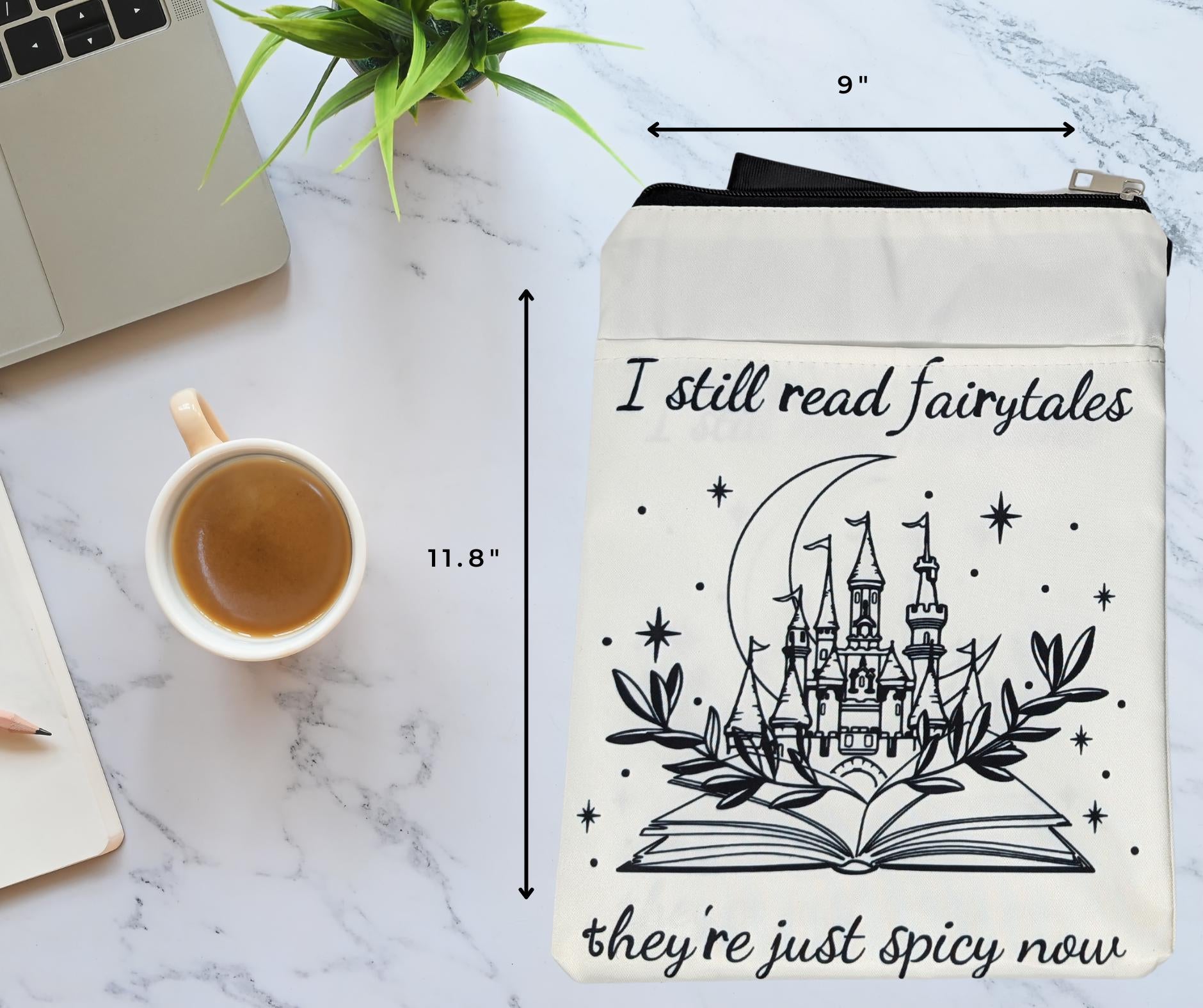 Spicy Fairytale Book Sleeve with Zipper: Padded Bookish Pouch