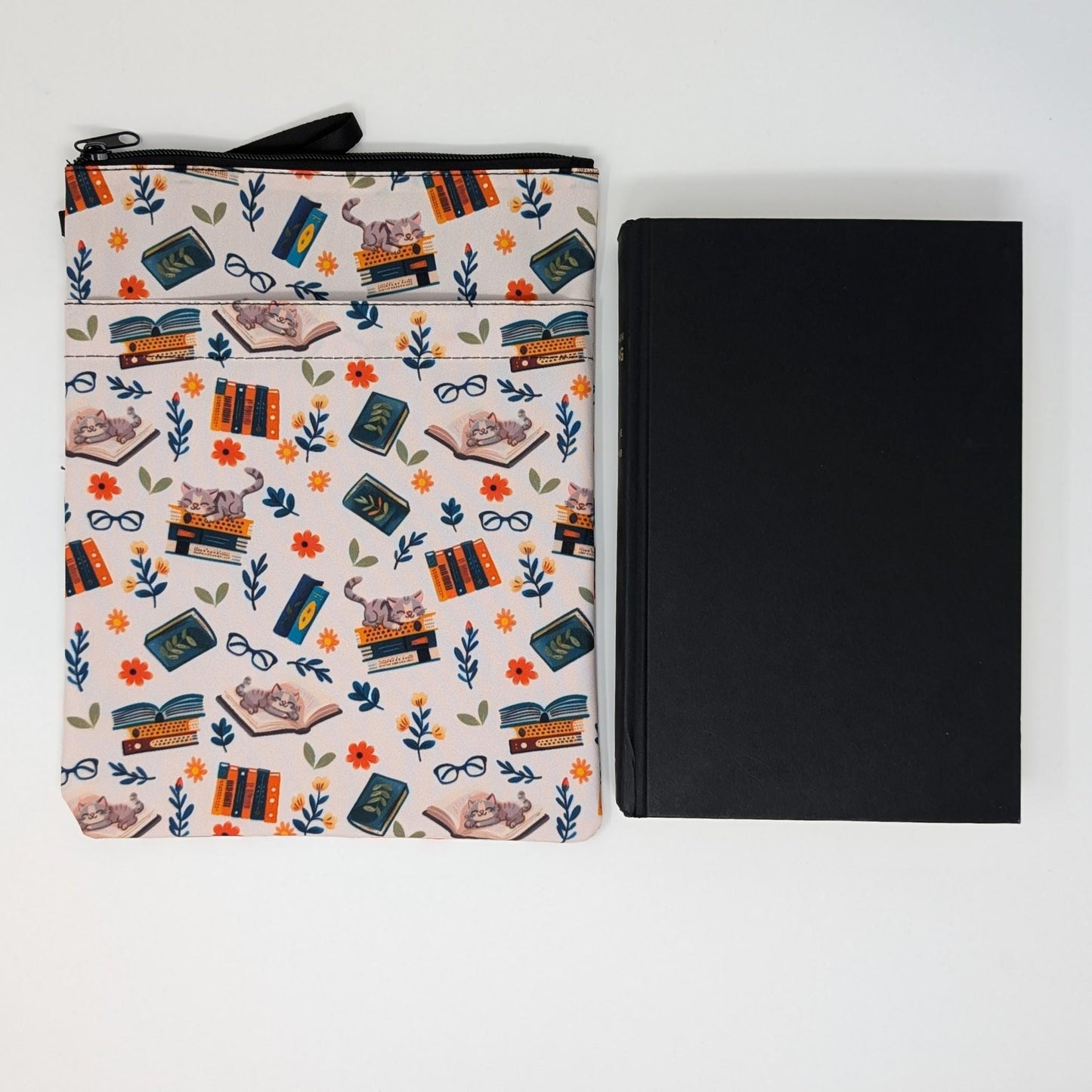 Cat Book Sleeve: Padded Zippered Cover - Reader Gift