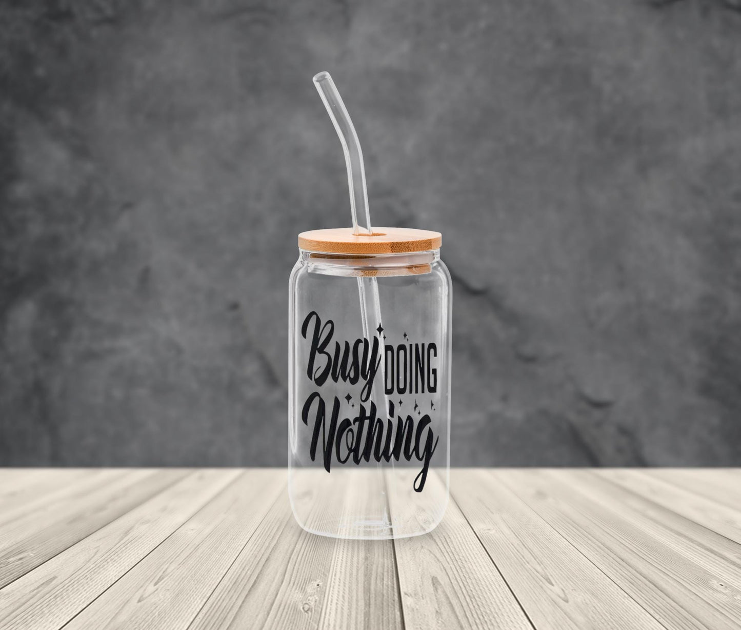 Sarcastic Quotes Glass Tumbler with Bamboo Lid & Straw