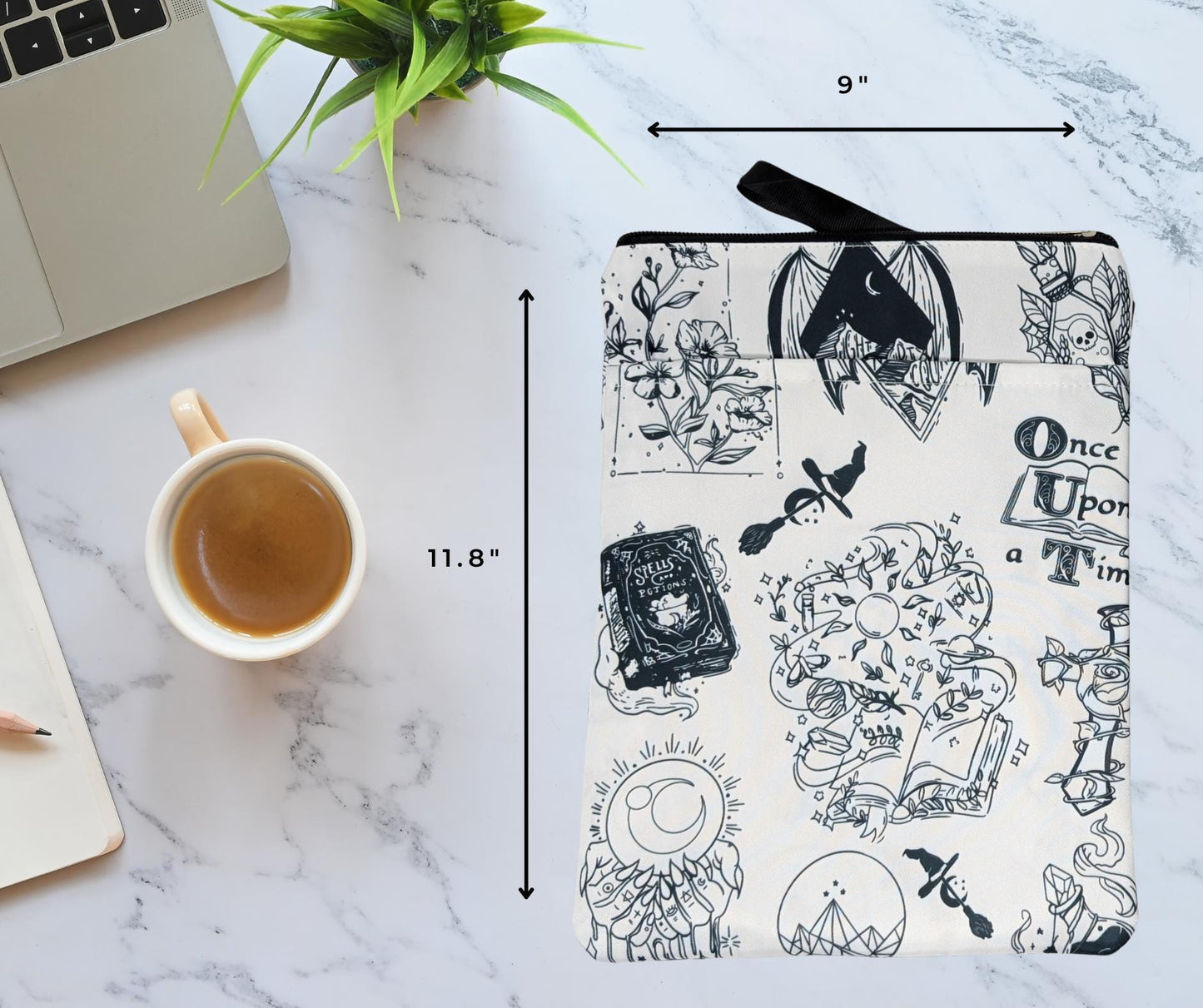 Magical Book Sleeve: Padded Kindle Cover with Zipper - Fairy Tale Reader Gift