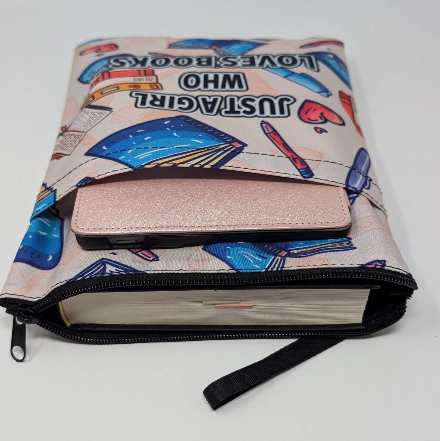 Padded Book Sleeve with Zipper: Book Lover Gift, 3 Designs