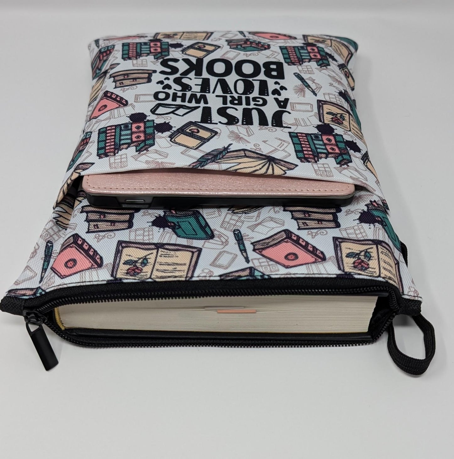 Padded Book Sleeve with Zipper: Book Lover Gift, 3 Designs