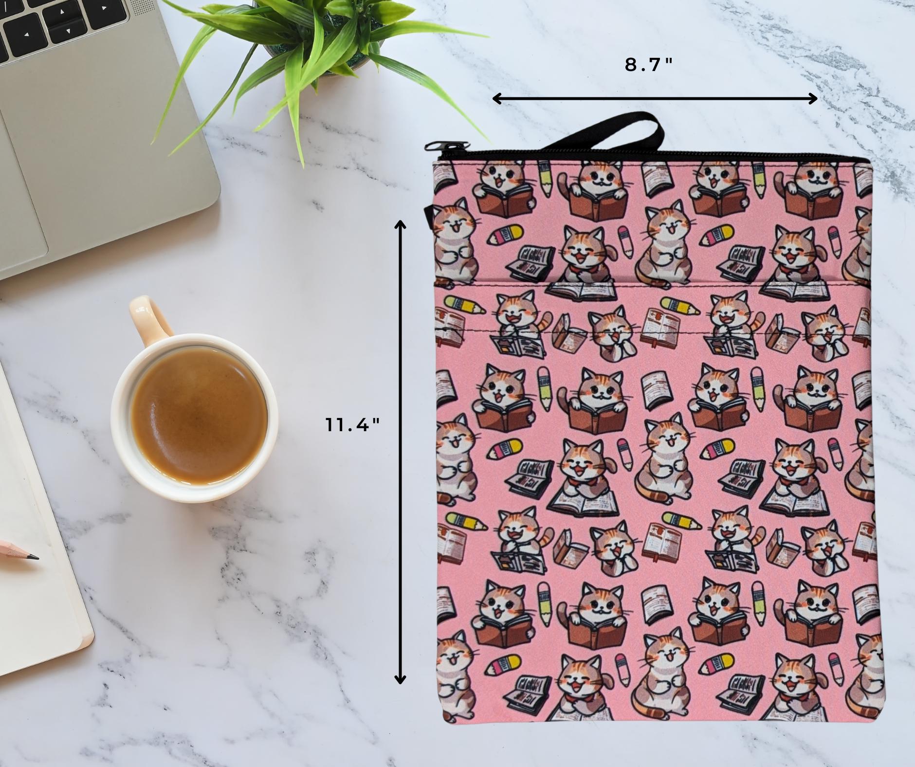 Cat Book Sleeve: Padded Zippered Cover - Reader Gift