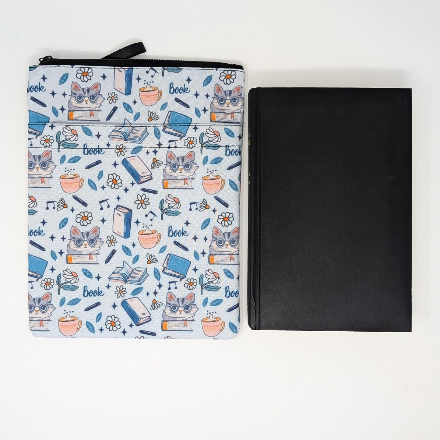 Cat Book Sleeve: Padded Zippered Cover - Reader Gift