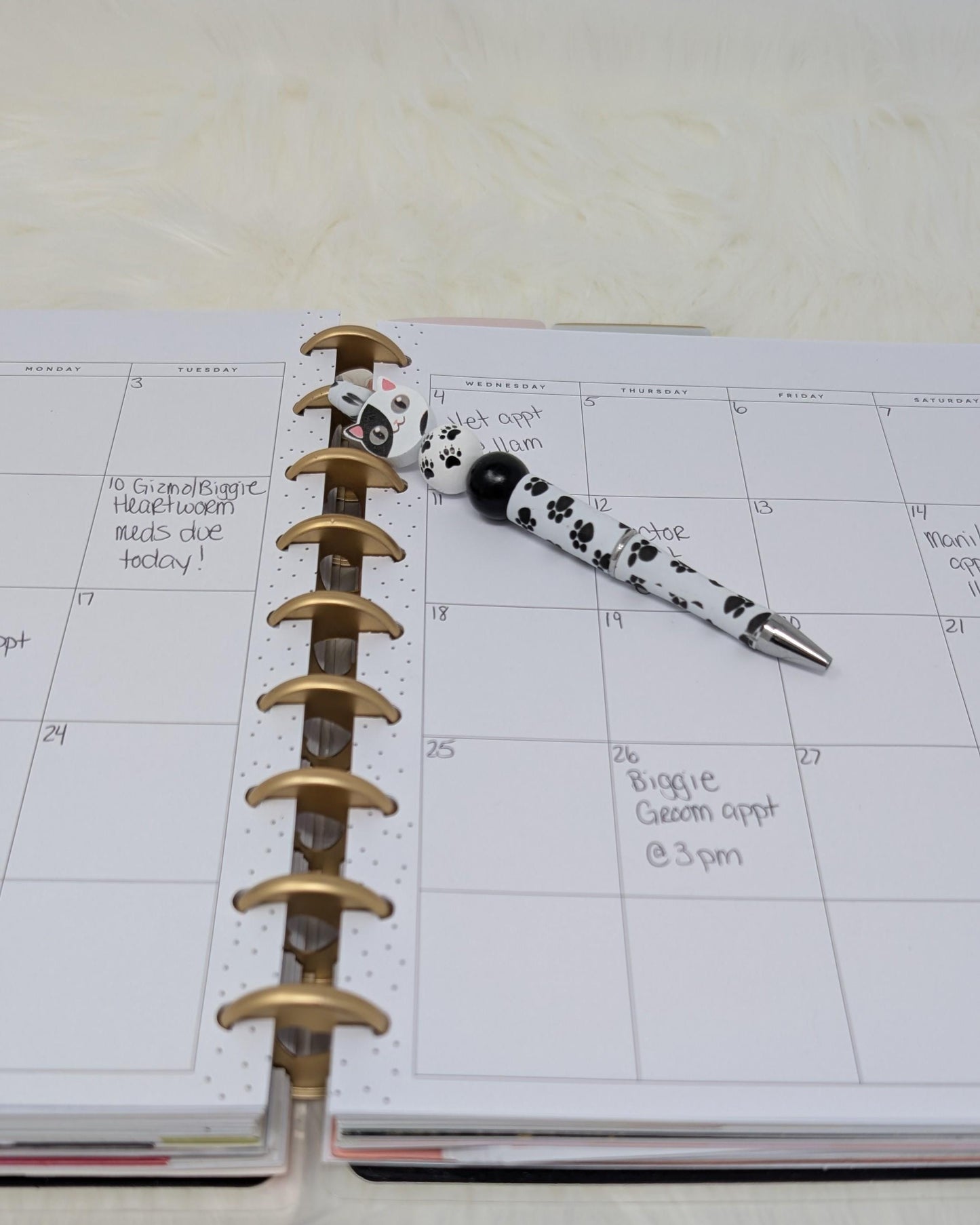 Handmade Beaded Cat Pens with Cute Kitty Toppers and Paw Print Details for Cat Lovers, Gifts for Cat Moms, Back to School Supplies