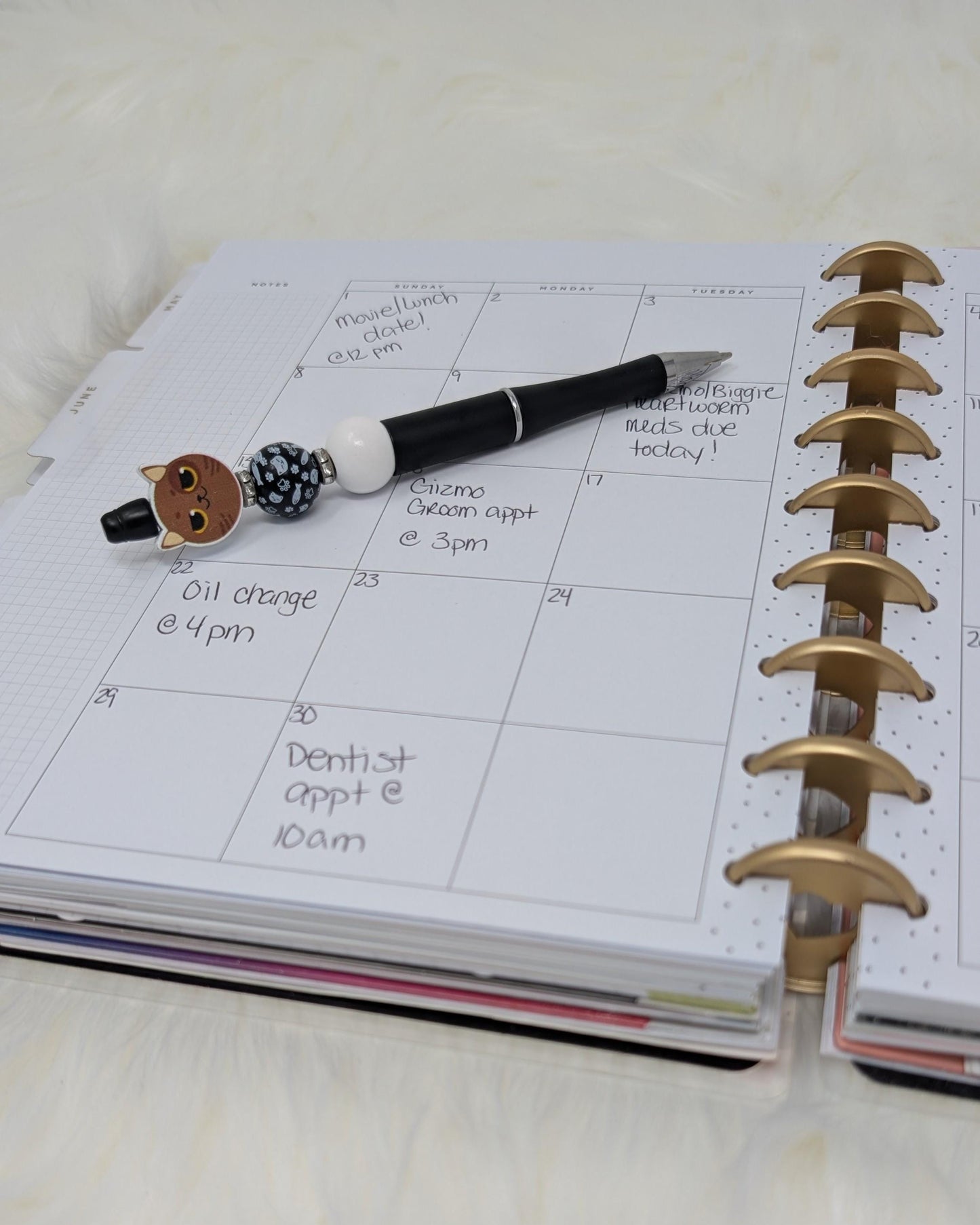 Handmade Beaded Cat Pens with Cute Kitty Toppers and Paw Print Details for Cat Lovers, Gifts for Cat Moms, Back to School Supplies