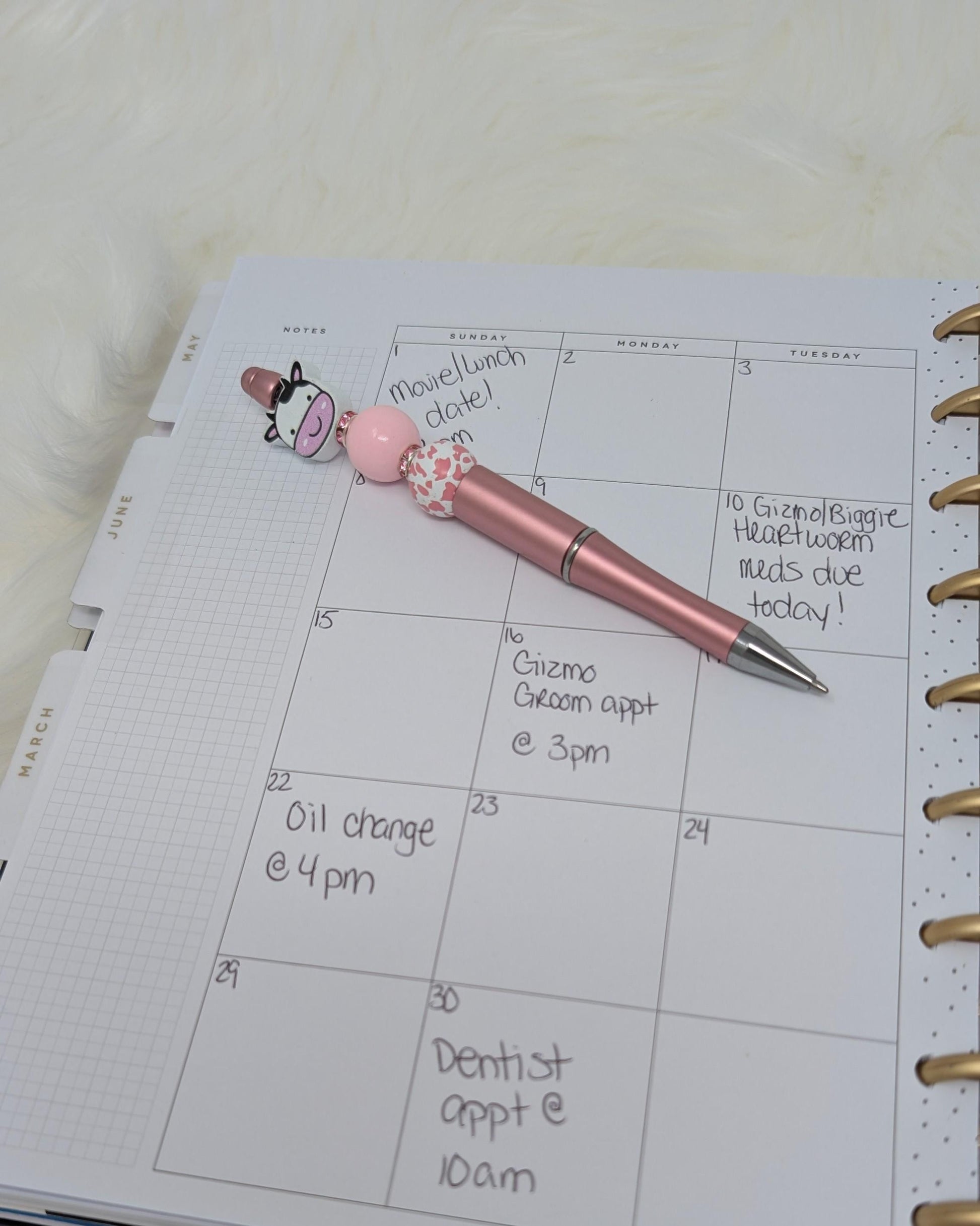 Handmade Beaded Cow Pen: Fun Farm Animal Gift