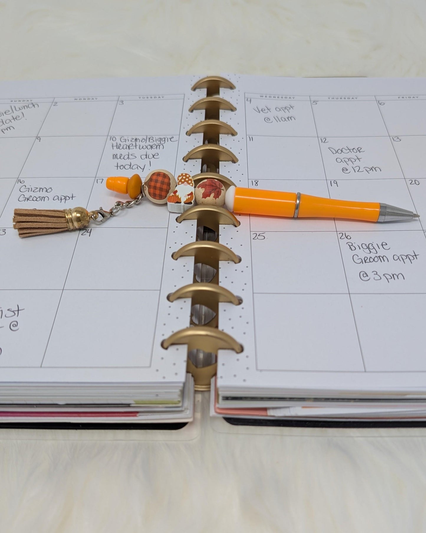 Handmade Fall Beaded Pens with Tassels and Autumn Charms – Pumpkin Spice Decor, Planner Gifts, Office or Teacher Accessories Set