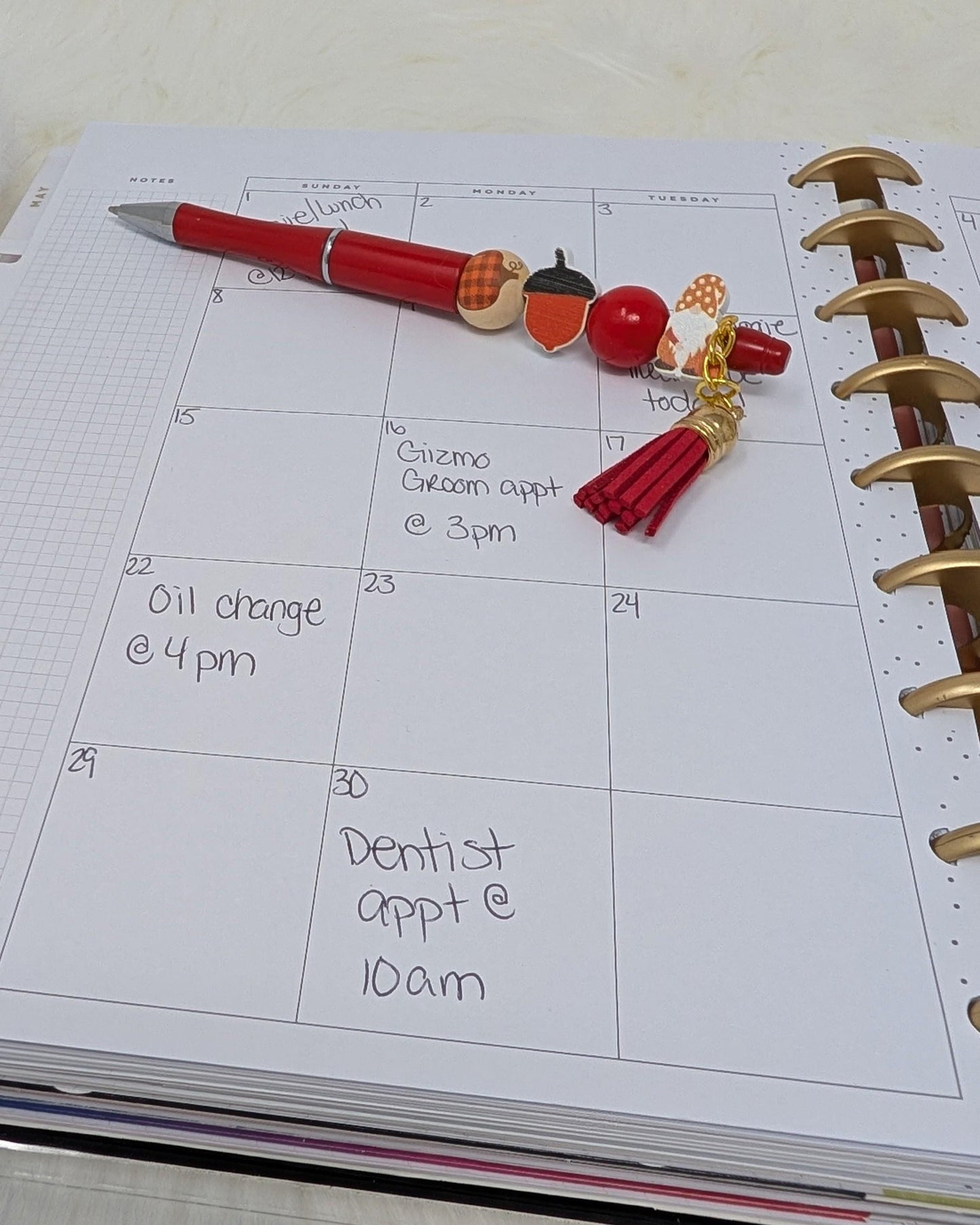 Handmade Fall Beaded Pens with Tassels and Autumn Charms – Pumpkin Spice Decor, Planner Gifts, Office or Teacher Accessories Set