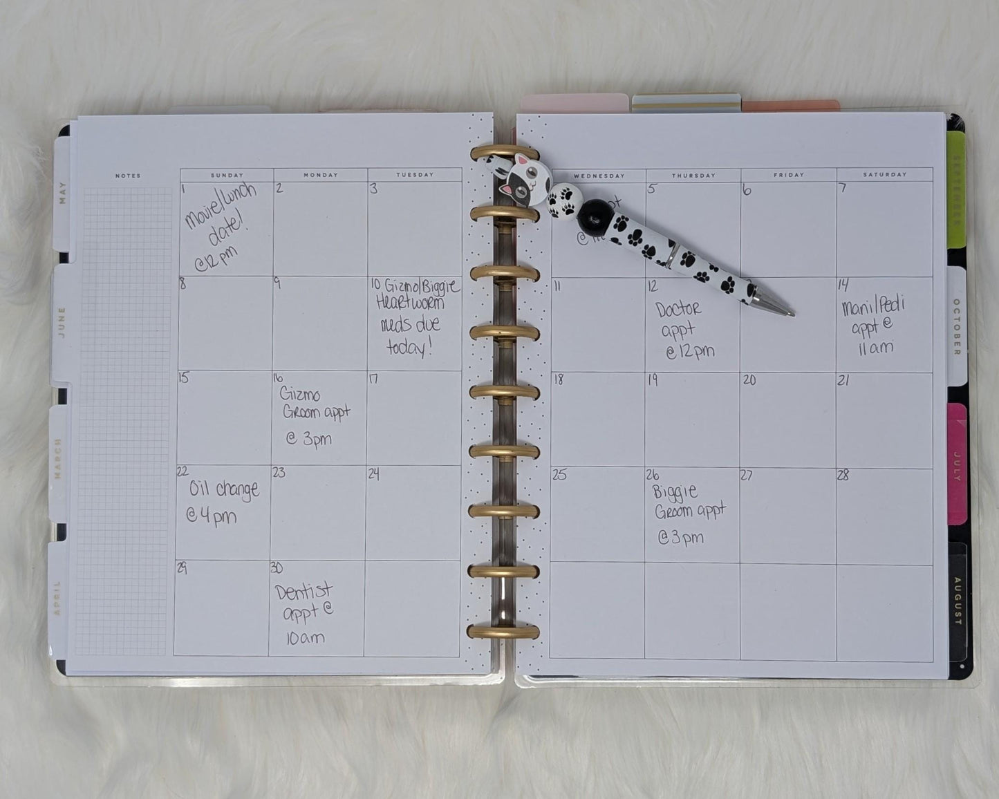 Handmade Beaded Cat Pens with Cute Kitty Toppers and Paw Print Details for Cat Lovers, Gifts for Cat Moms, Back to School Supplies