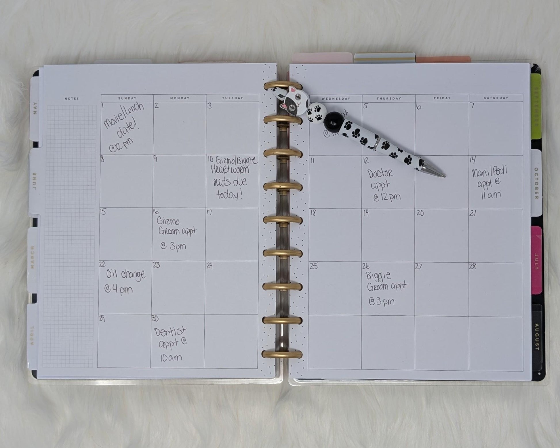 Handmade Beaded Cat Pens with Cute Kitty Toppers and Paw Print Details for Cat Lovers, Gifts for Cat Moms, Back to School Supplies