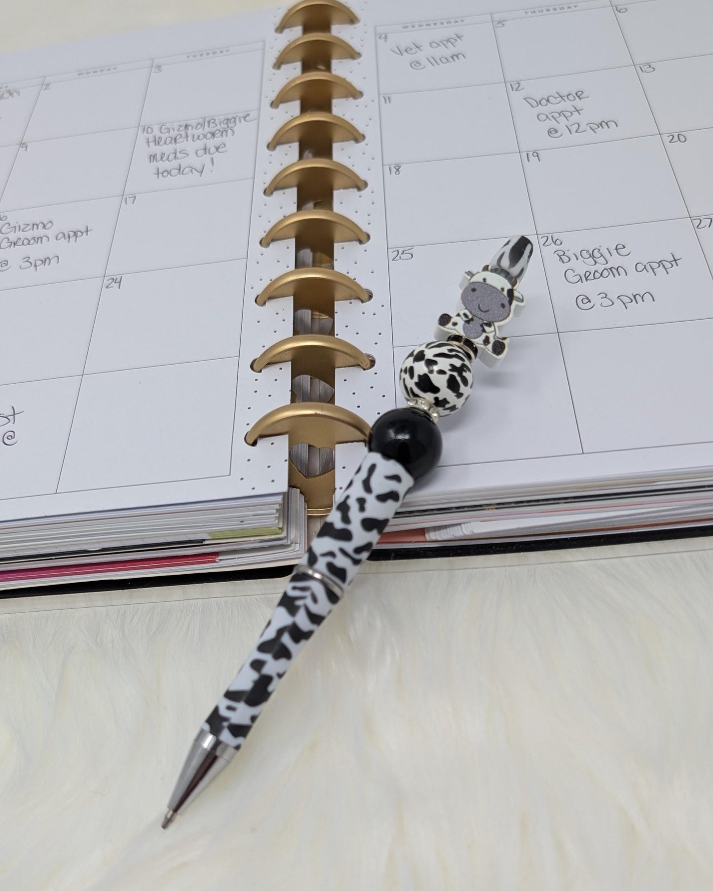 Handmade Beaded Cow Pen: Fun Farm Animal Gift