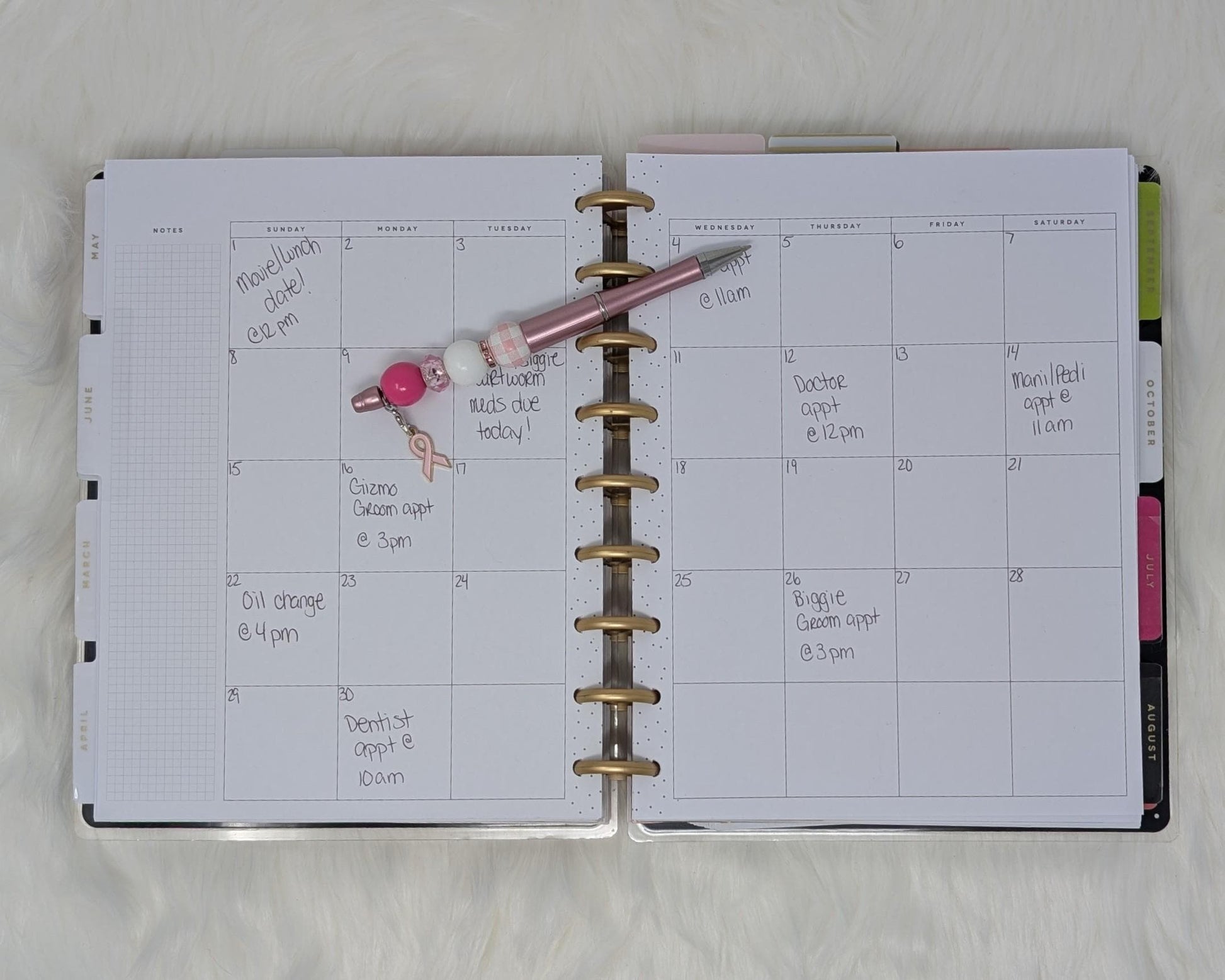 Handmade Beaded Breast Cancer Awareness Pens with Pink Ribbons Charms and Beads for Gifts, Fundraisers, and Support in October