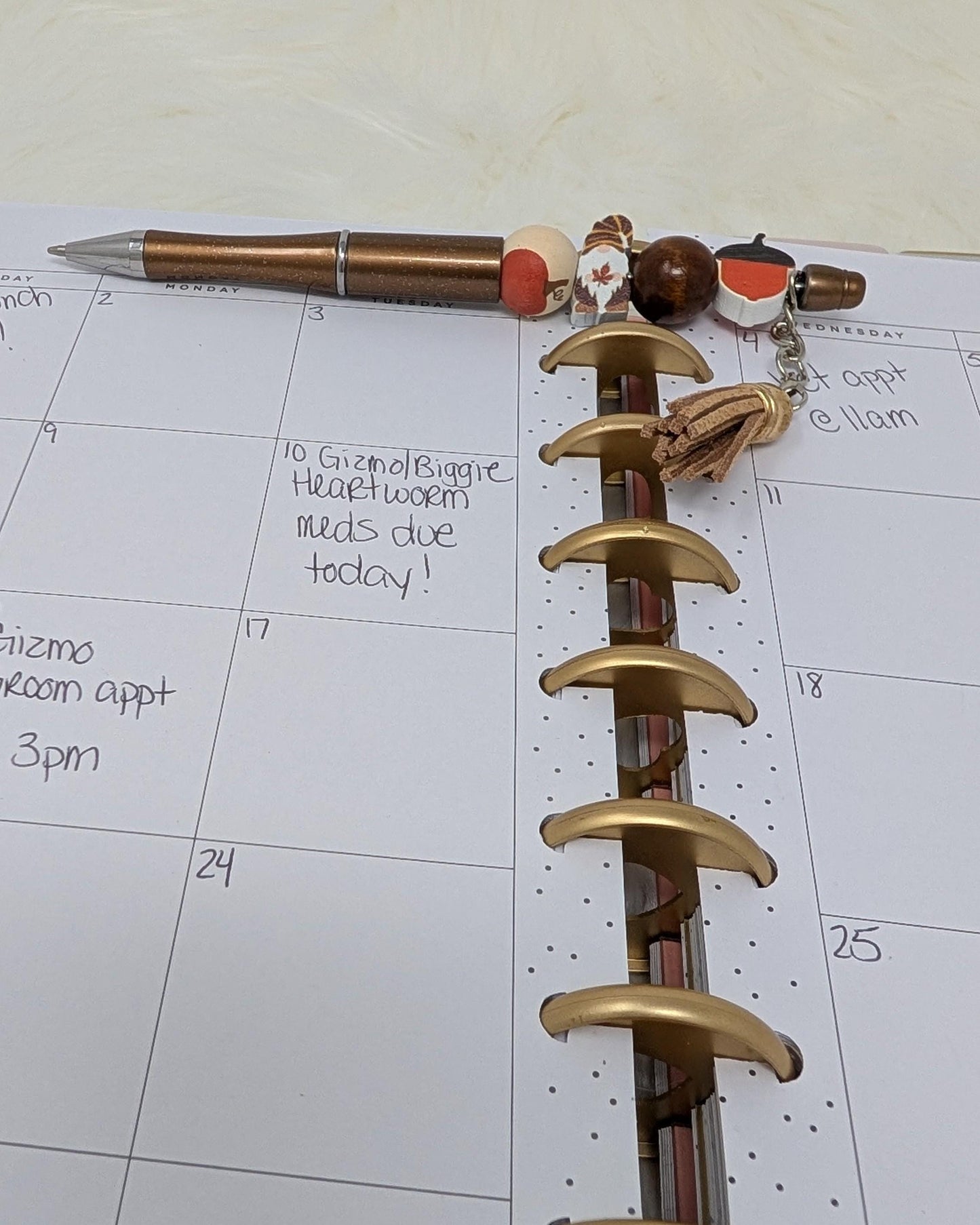 Handmade Fall Beaded Pens with Tassels and Autumn Charms – Pumpkin Spice Decor, Planner Gifts, Office or Teacher Accessories Set