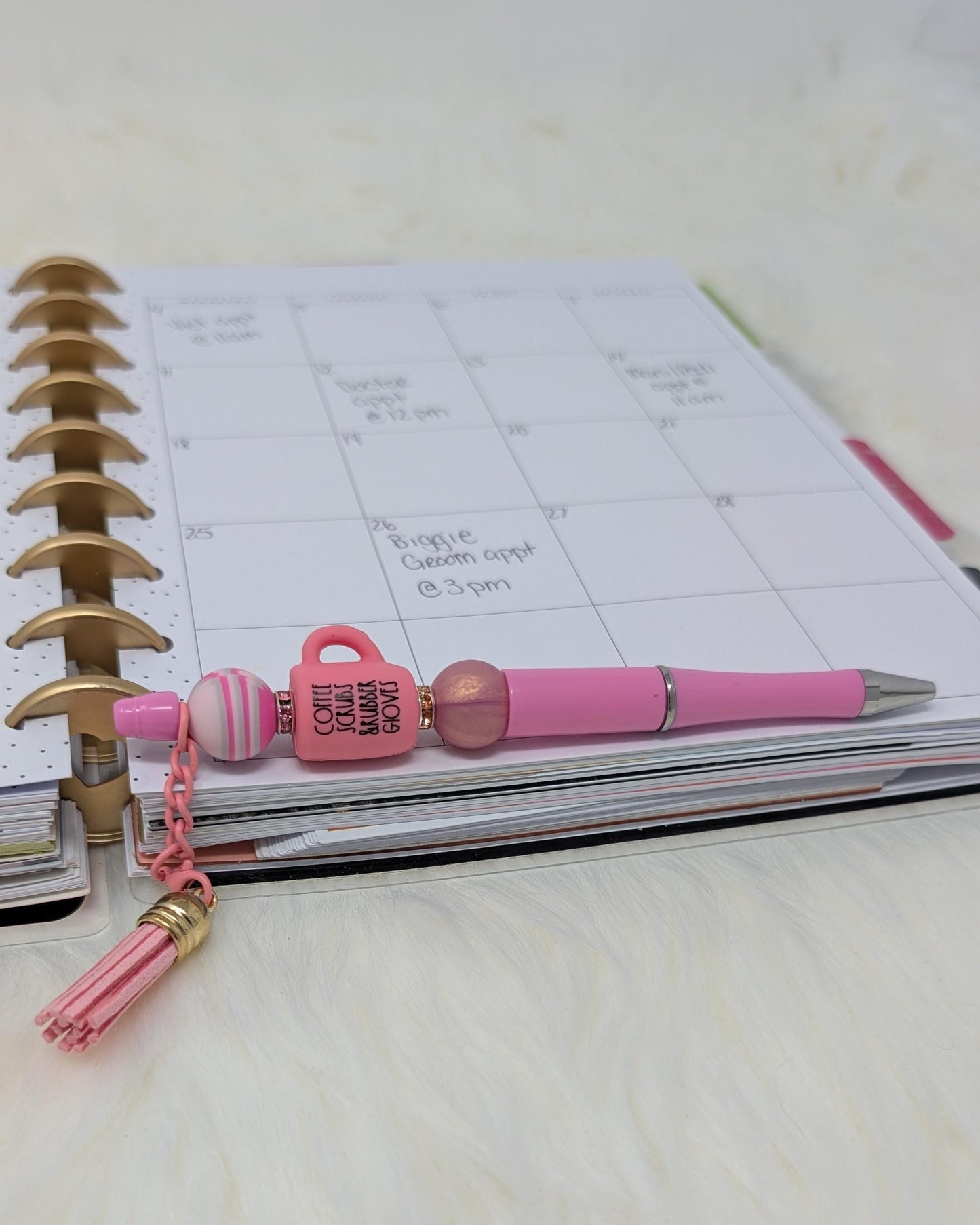 Medical Theme Beaded Pens with Charms and Tassels - Nurse Gift