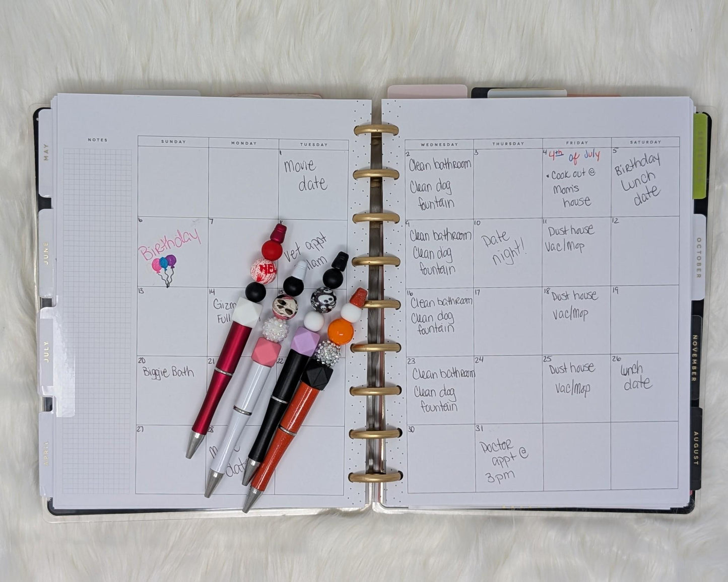 Halloween Beaded Pen Set: Pumpkin, Skull, & Sparkle Novelty Pens