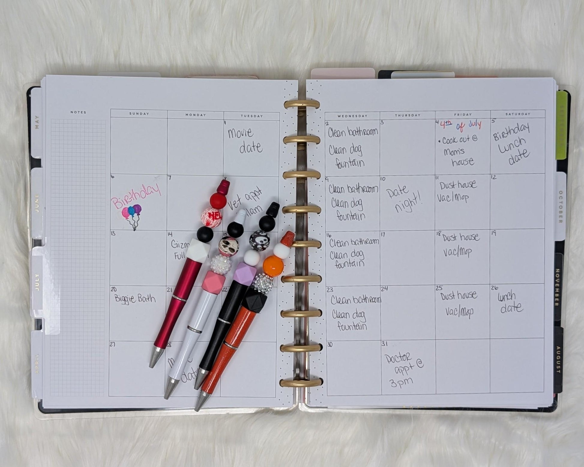 Halloween Beaded Pen Set: Pumpkin, Skull, & Sparkle Novelty Pens