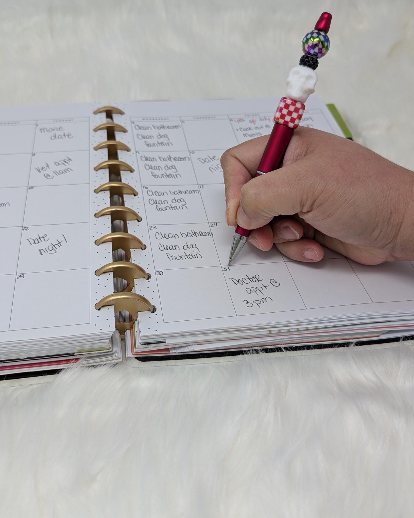 Halloween Skull Beaded Novelty Pen: Spooky Stationery Gift