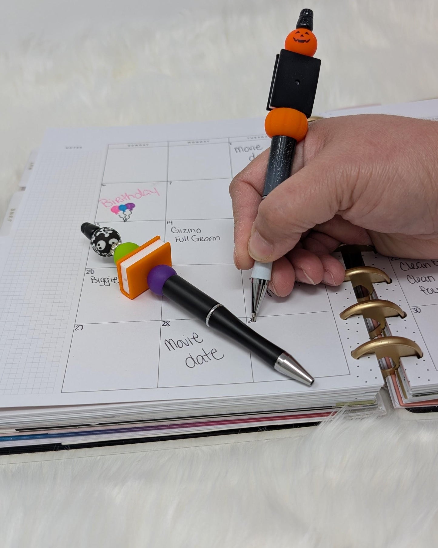 Halloween Pens: Fun Pumpkin, Skull, Witch Toppers - Spooky Stationery