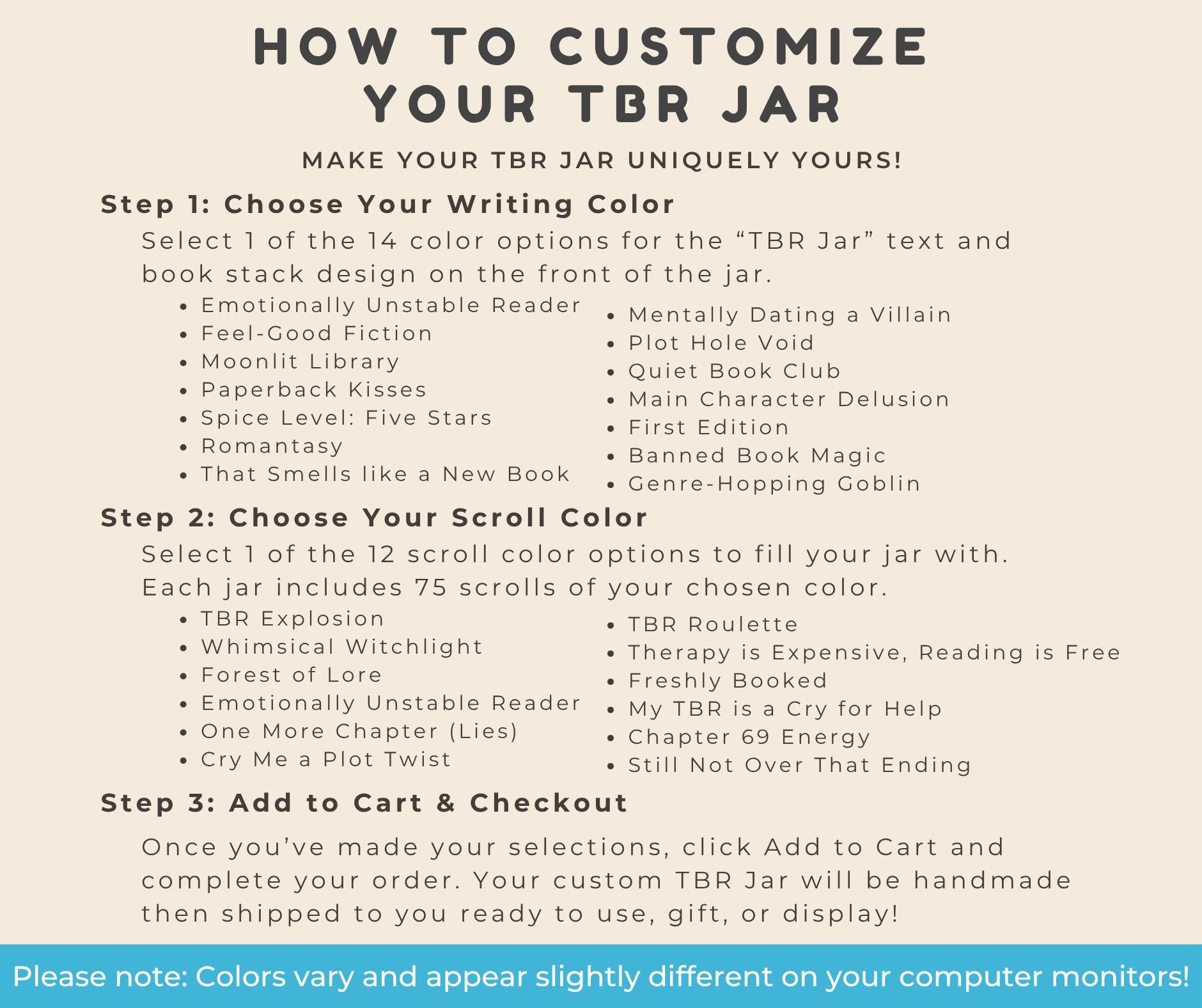 Customizable TBR Jar: Bookish Gift for Readers, Personalized Book Tracker