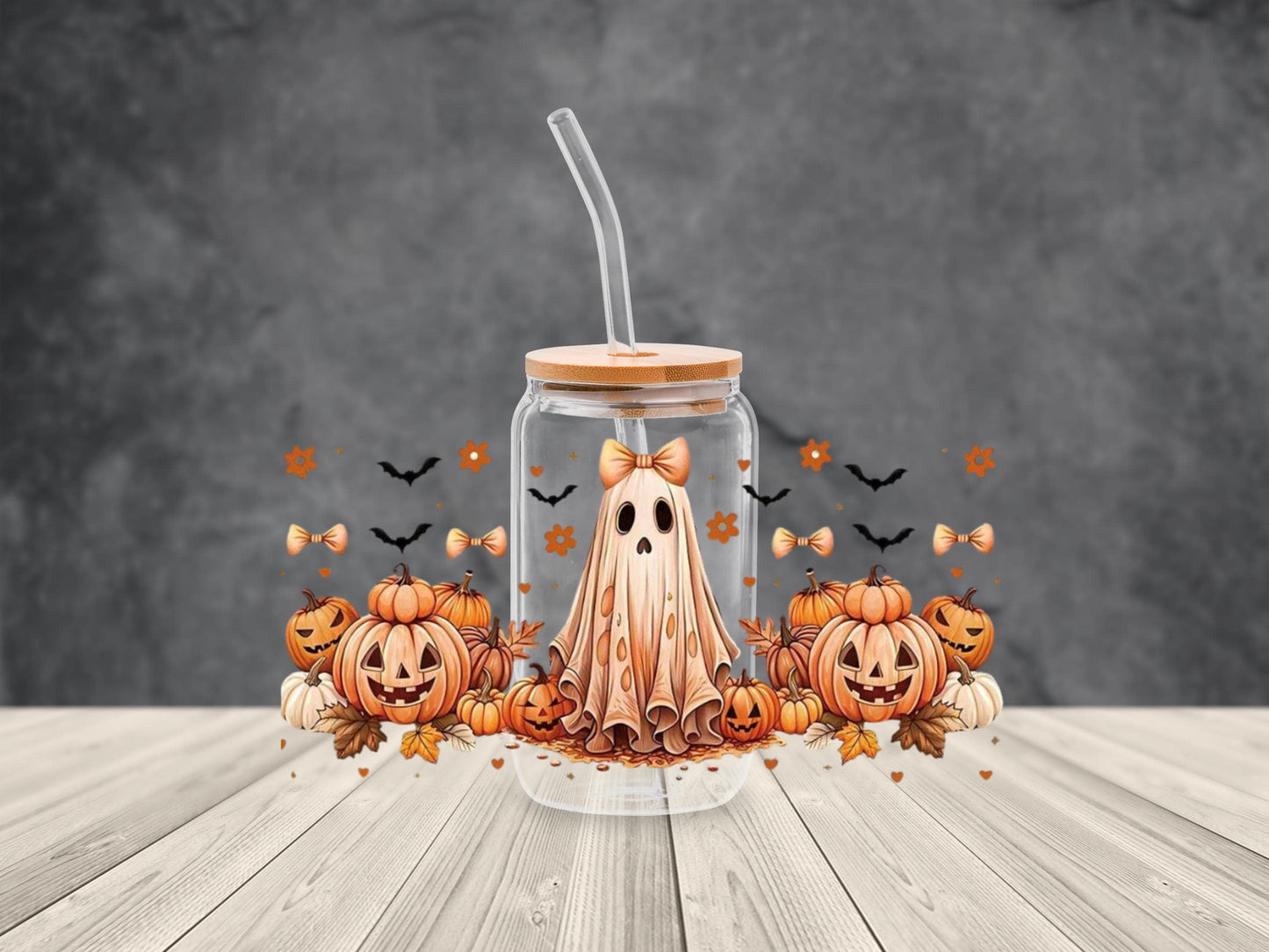 Halloween Book Lover Gift Bundle: Ghost Book Sleeve, Glass Cup & Stickers